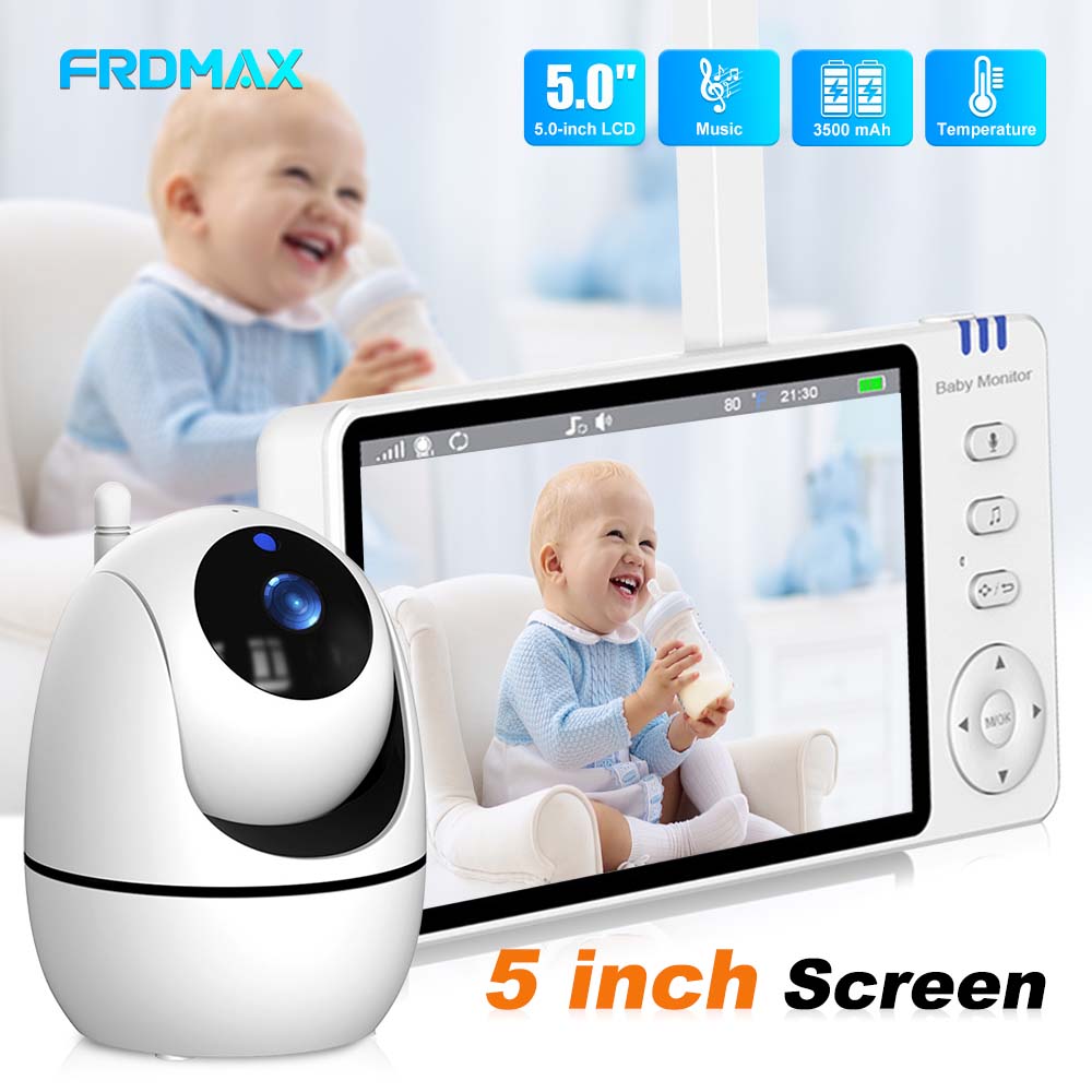Audio Music Videos - 5-Zoll-Video-Babyphone, drahtloses Zwei-Wege-Audio für den Innenbereich,