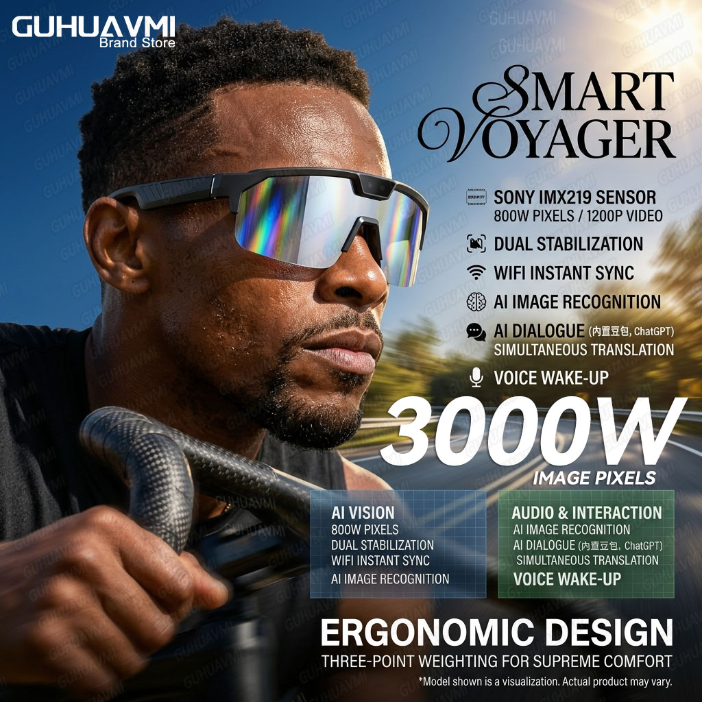 Audio Music Videos - Photochrome Smart-Brille mit 1200P HD-Kamera, 8MP