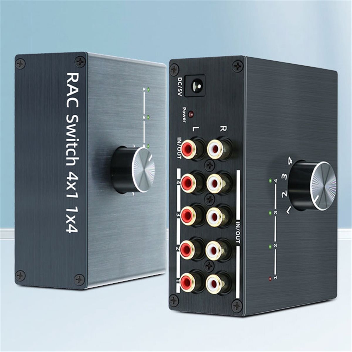 Audio Music Converter - DTC5 4-Wege Stereo-Audio-Umschalter Bidirektional mit Lautstärkeregler