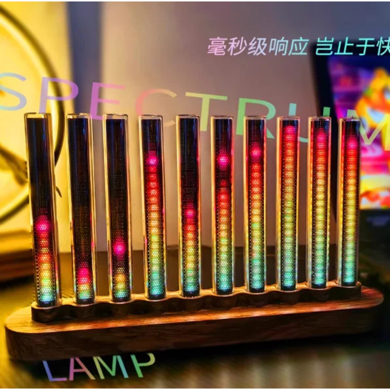 Audio Music Youtube - Audio-Licht, schallaktiviertes Licht, Musik-Spektrum-Pseudo-Nixie-Röhren-Rhythmuslicht, Cyberpunk-Geschenk für