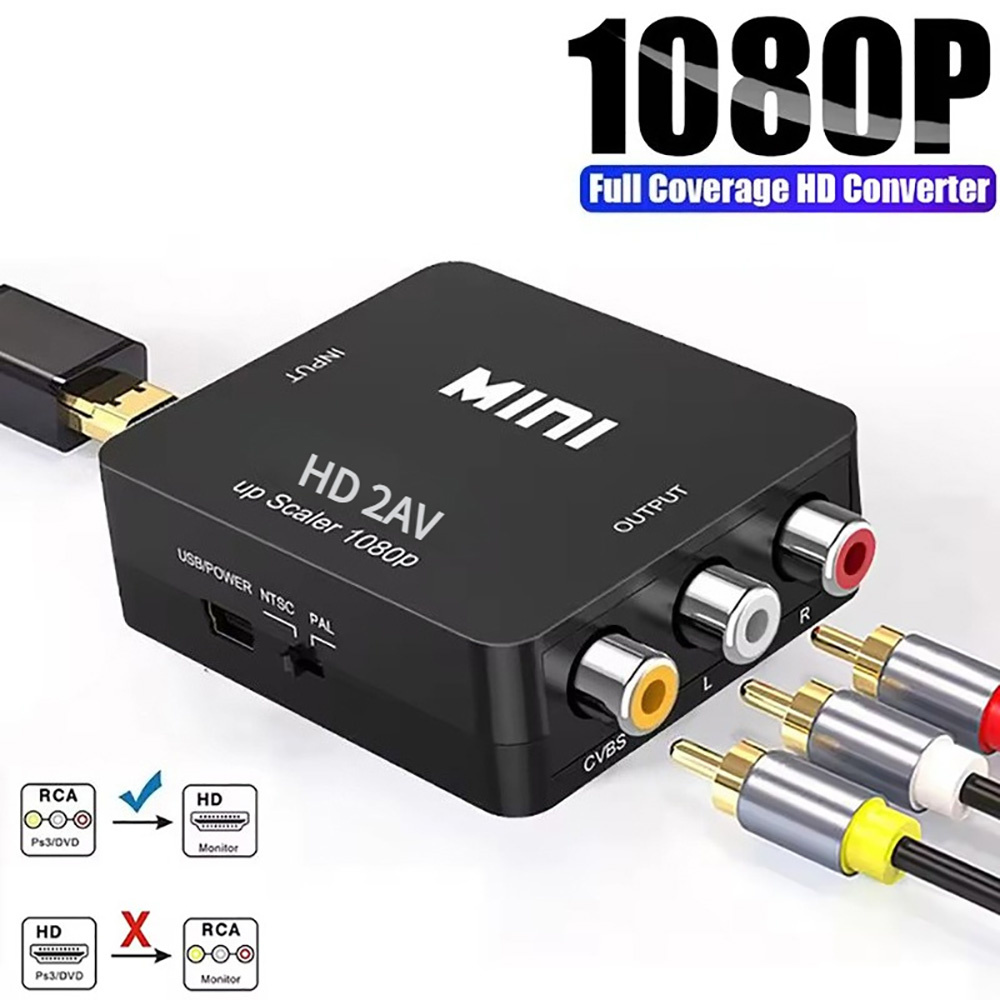 Audio Music Converter - HDMI-kompatibler AV-RCA-Adapter HD 1080P Video-Composite-Konverter für
