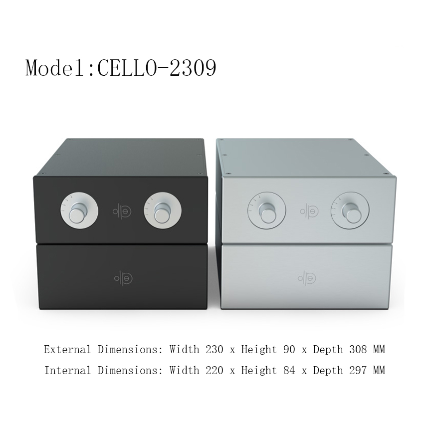 Audio Music Converter - Weiliang Audio CELLO 2309 Vollsilber-Aluminium-Vorverstärker-Chassis, Leistungsverstärker-Chassis,