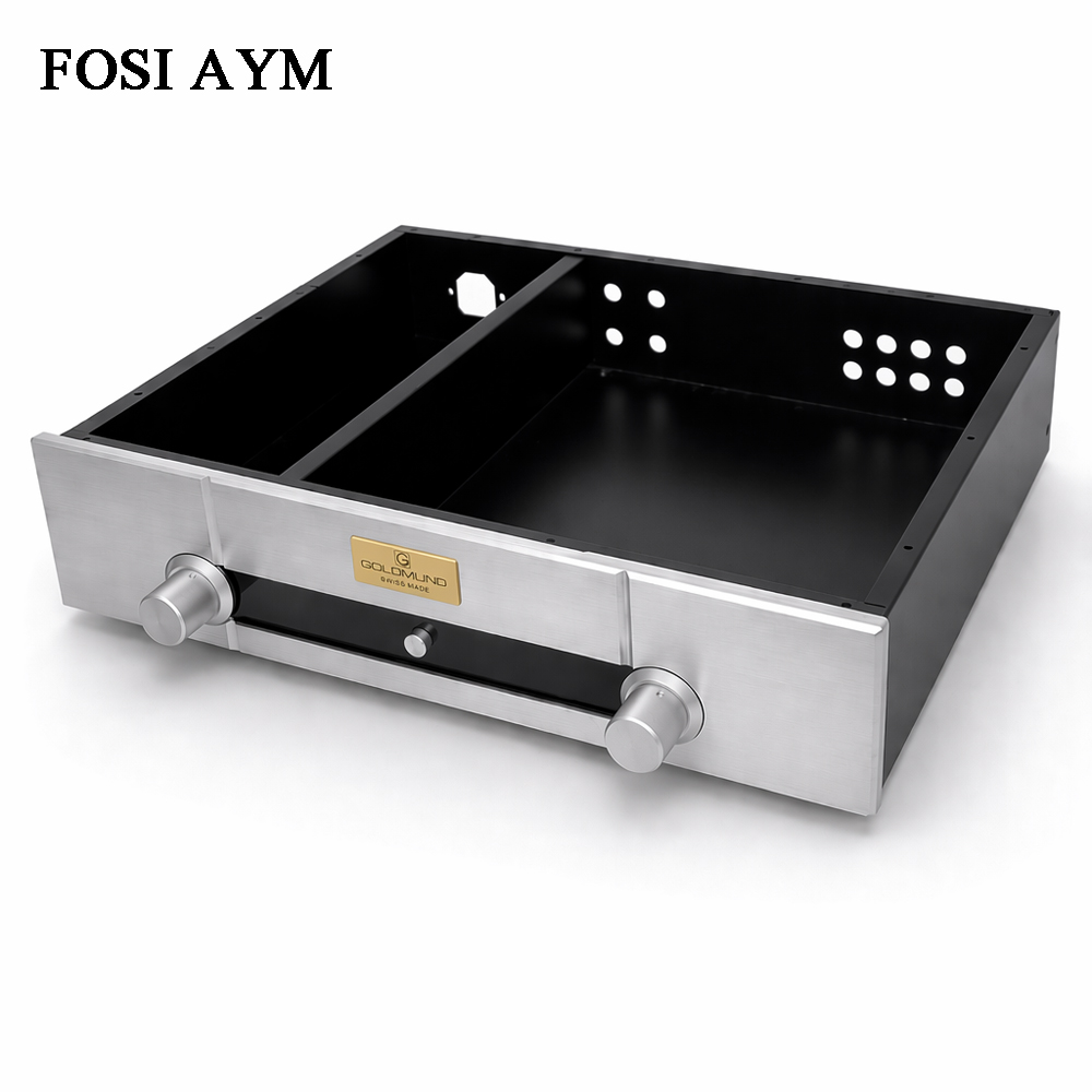 Audio Music Converter - FOSI AYM 430x340x95mm Aluminiumgehäuse Goldmund-Stil Verstärker-Chassis