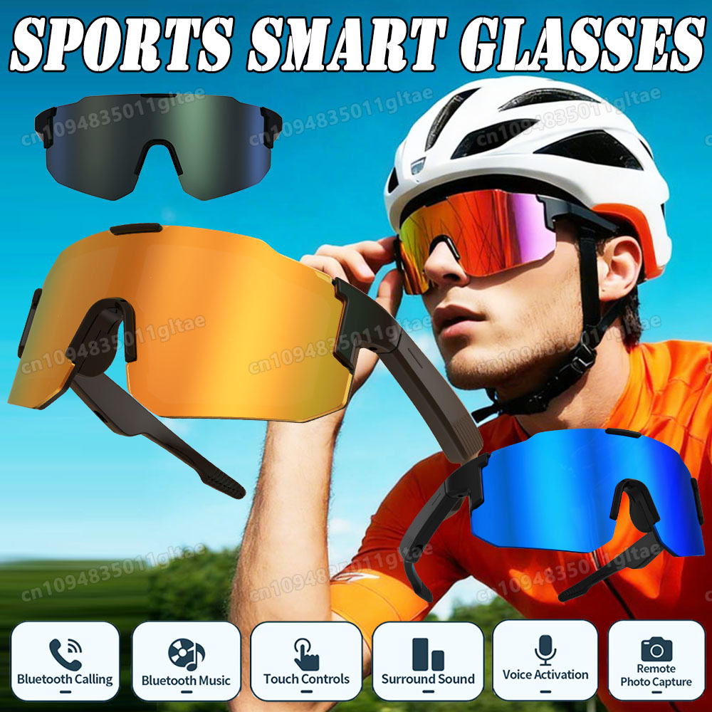 Audio Music Videos - Fahrrad-Smartbrille mit Kamera, Bluetooth-Anruffunktion, Anti-Shake-Sonnenbrille für