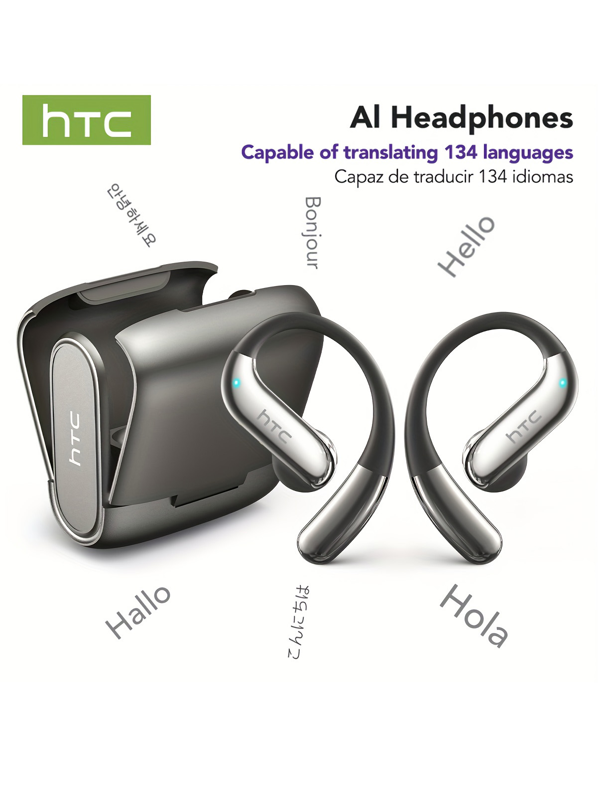 Audio To Music - Open-Ear-Bluetooth-Kopfhörer, HTC 30-Stunden-Wiedergabe, kabellose Ohrhörer, Ohrhörer