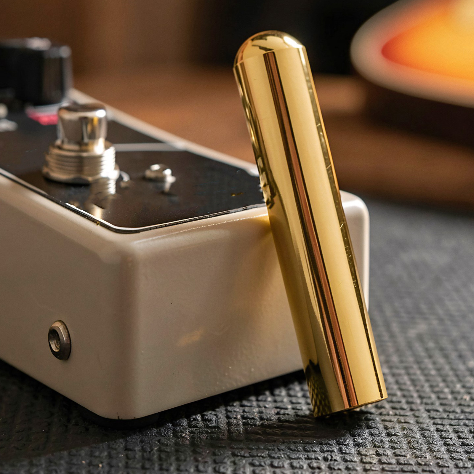 Guitar Slide Tube - Mittlere Größe, massiver Stahl-Gitarren-Slide, goldfarbenes Finish,