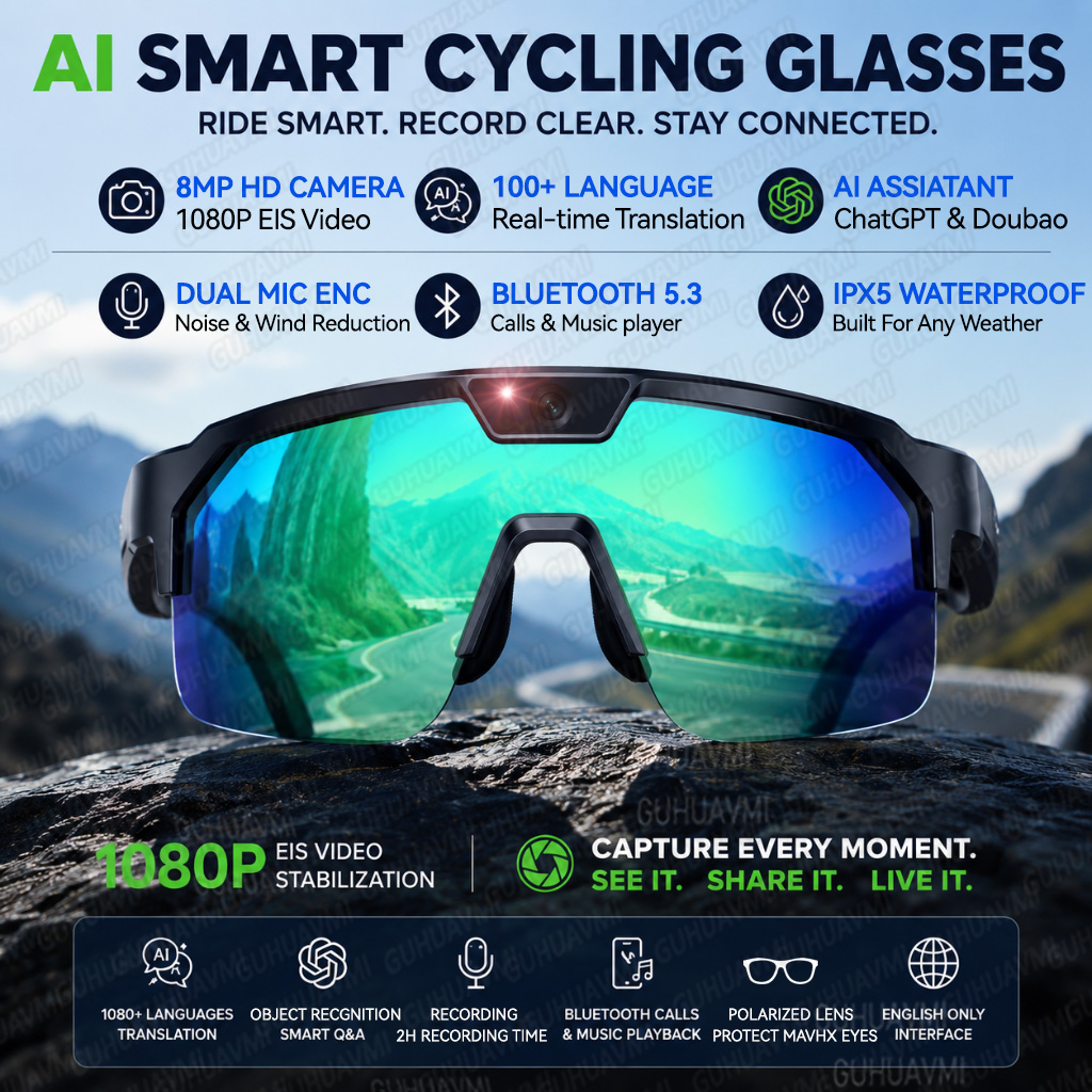 Audio Music Videos - 2026 Upgrade Smart-Brille mit 8MP Foto-