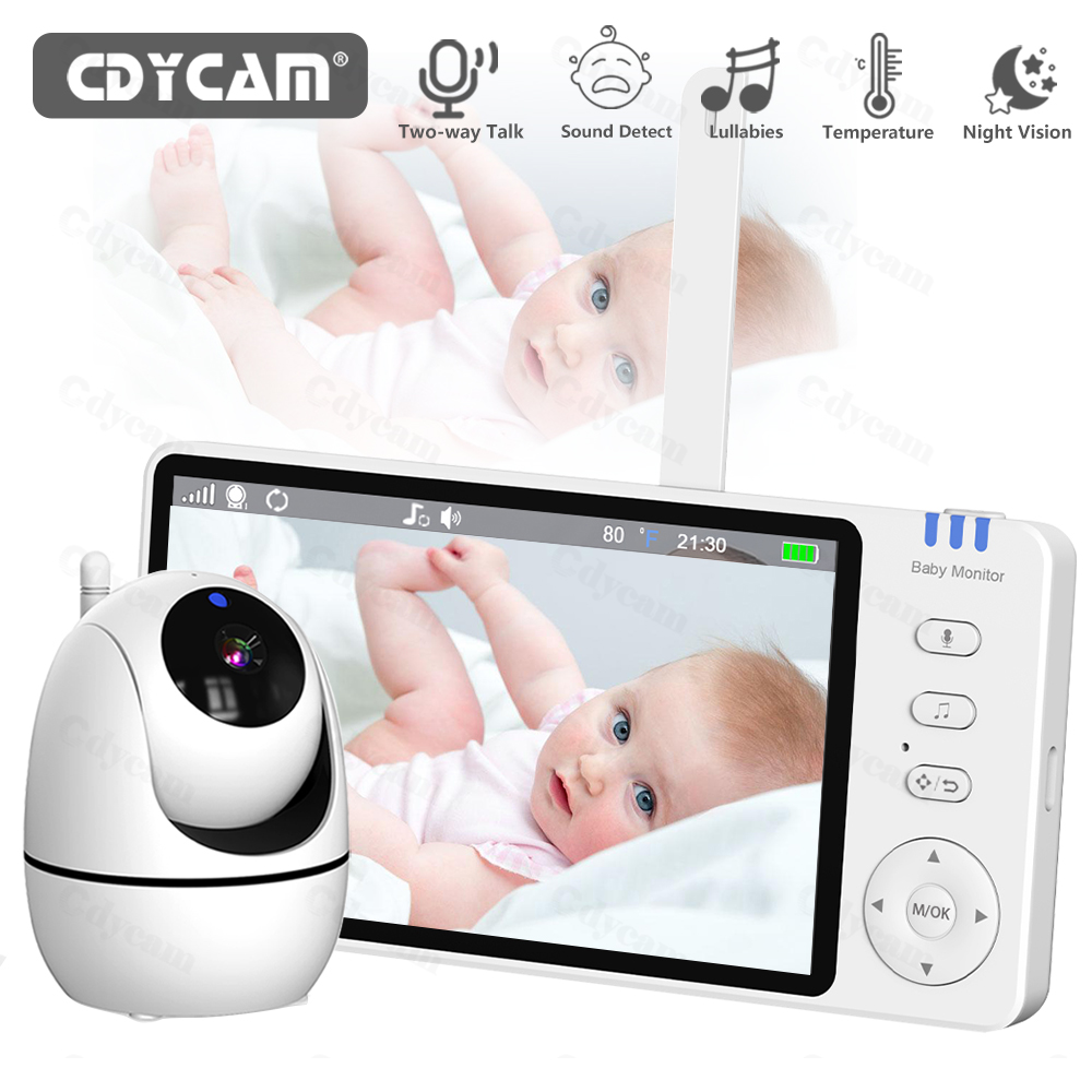 Audio Music Videos - Video-Babyphone mit Kamera und Audio, 5-Zoll-Display,
