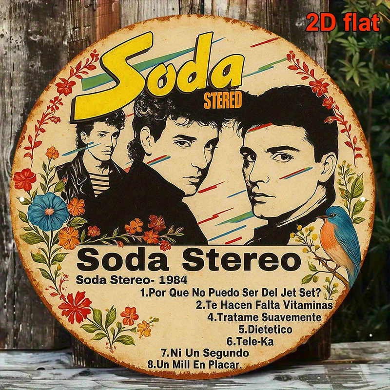 Audio Music Track - 2D-Flugzeugdesign, 1 Stück Retro-Soda-Track-Stereo-Audio, 1984 Vintage-Metall-Logo