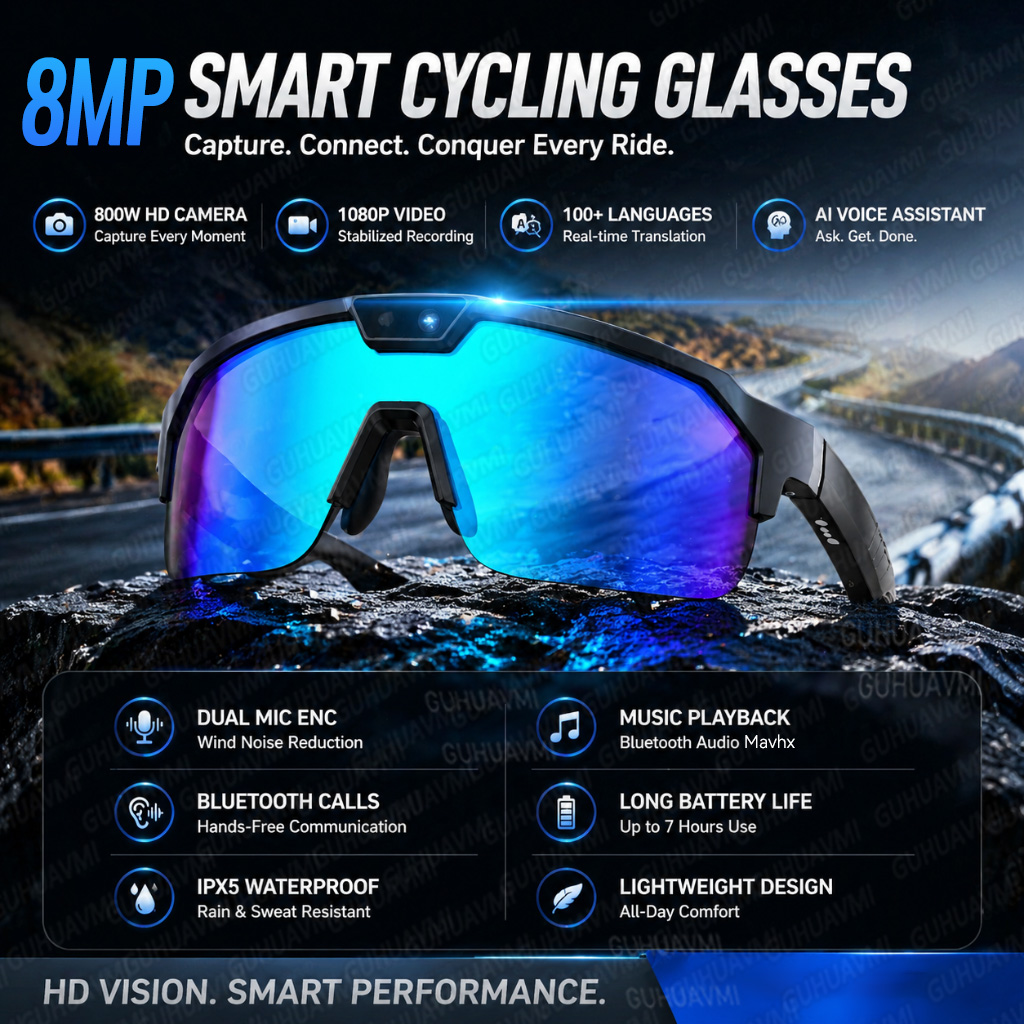 Audio Music Videos - Neue POV Sport-Radfahrbrille für Herren mit