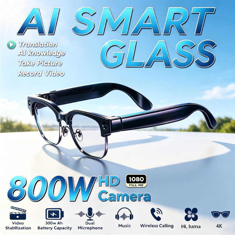 800W HD Pixel Smart-Brille für – Audio Music Videos Bewertung und Preis