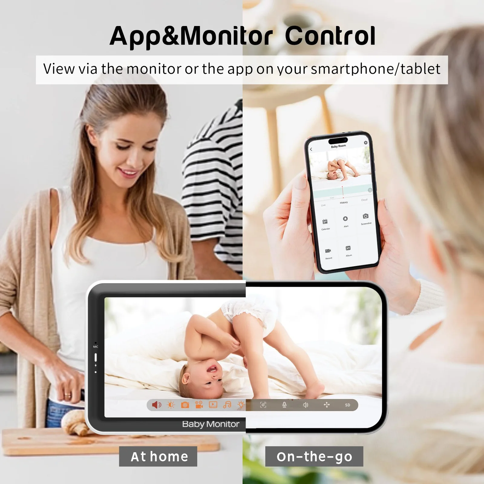 NEUER 5-Zoll-LCD-Babyfon mit R – Audio Music Track Bewertung und Preis